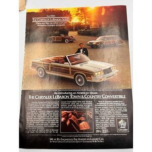 Vintage Rare 1983 Chrysler LeBaron Wood Panel Original Magazine Print Ad